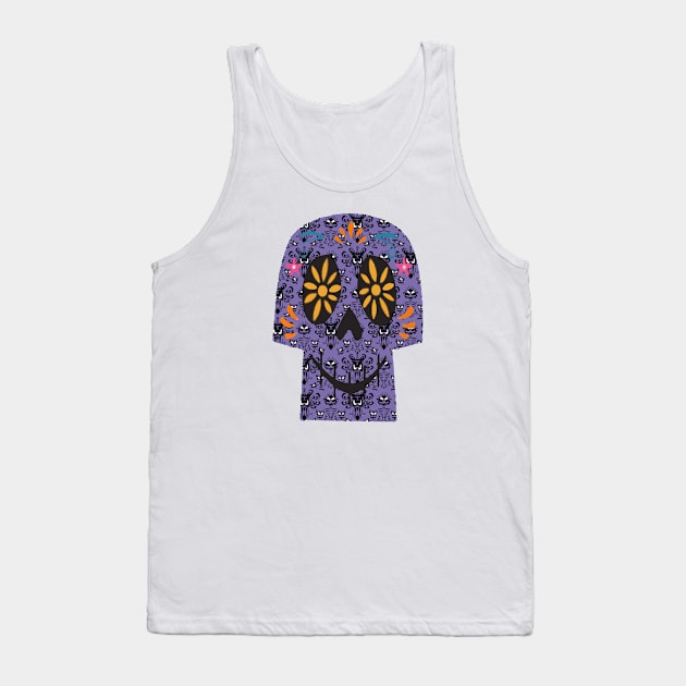 Coco Haunted Mansion Skull Tank Top by magicmirror